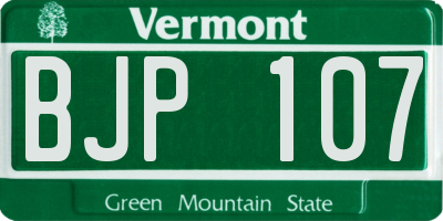 VT license plate BJP107
