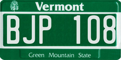 VT license plate BJP108