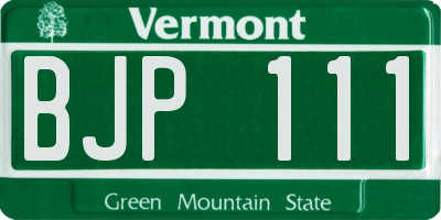 VT license plate BJP111