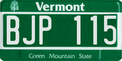 VT license plate BJP115