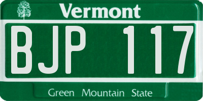VT license plate BJP117