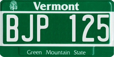 VT license plate BJP125