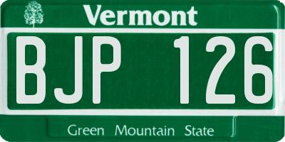 VT license plate BJP126
