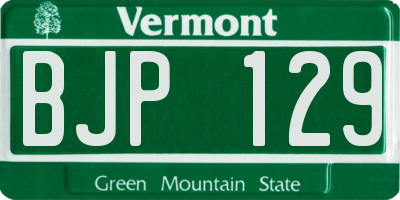 VT license plate BJP129