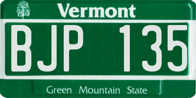 VT license plate BJP135