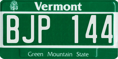 VT license plate BJP144