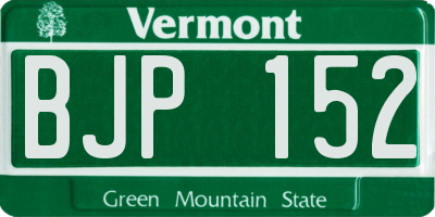 VT license plate BJP152