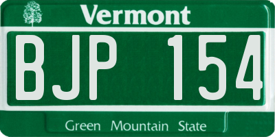 VT license plate BJP154