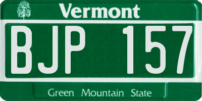 VT license plate BJP157