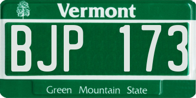 VT license plate BJP173