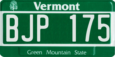 VT license plate BJP175