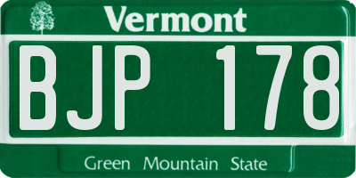 VT license plate BJP178