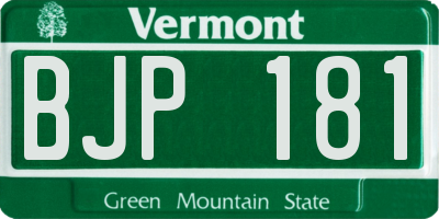 VT license plate BJP181