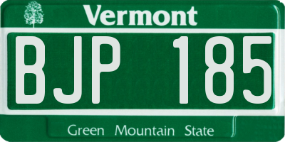 VT license plate BJP185