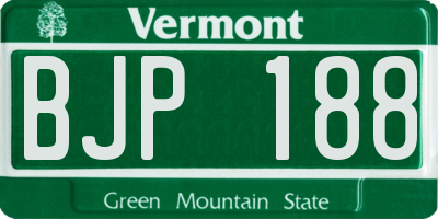 VT license plate BJP188