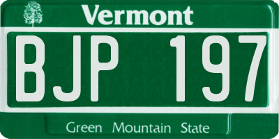 VT license plate BJP197