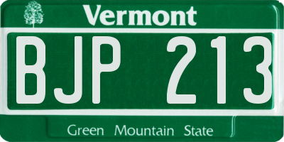 VT license plate BJP213