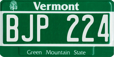 VT license plate BJP224