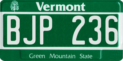 VT license plate BJP236