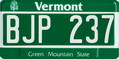 VT license plate BJP237