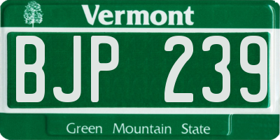 VT license plate BJP239