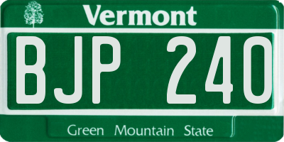 VT license plate BJP240