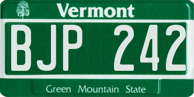 VT license plate BJP242