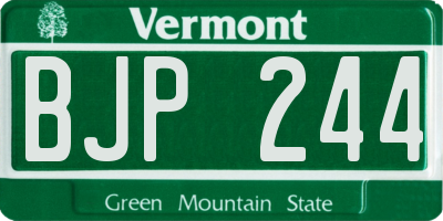 VT license plate BJP244