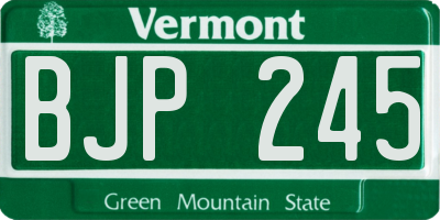 VT license plate BJP245