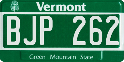 VT license plate BJP262