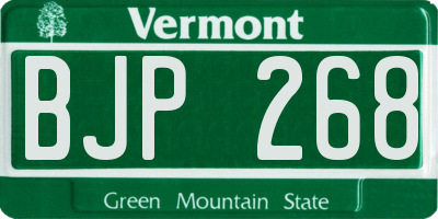 VT license plate BJP268