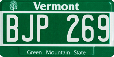 VT license plate BJP269