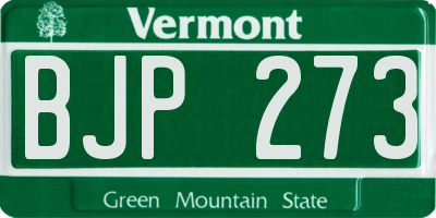 VT license plate BJP273