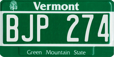 VT license plate BJP274