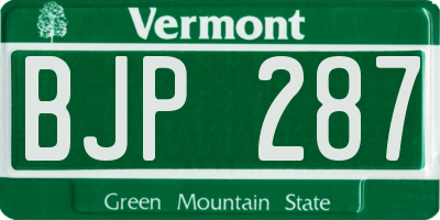 VT license plate BJP287