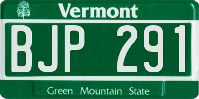 VT license plate BJP291