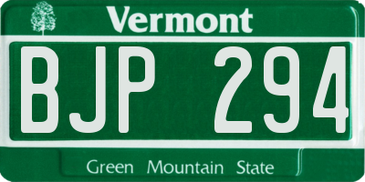 VT license plate BJP294