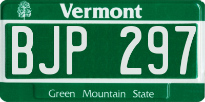 VT license plate BJP297