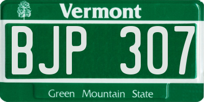 VT license plate BJP307