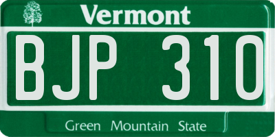 VT license plate BJP310