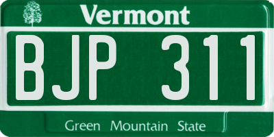 VT license plate BJP311