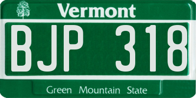 VT license plate BJP318