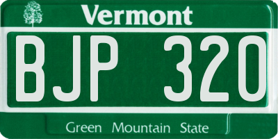 VT license plate BJP320