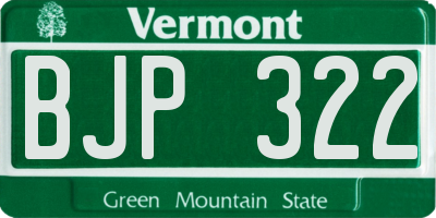 VT license plate BJP322