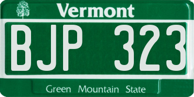 VT license plate BJP323