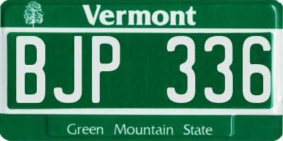 VT license plate BJP336