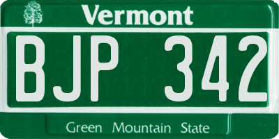 VT license plate BJP342