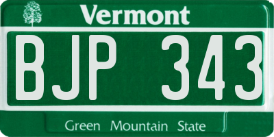 VT license plate BJP343