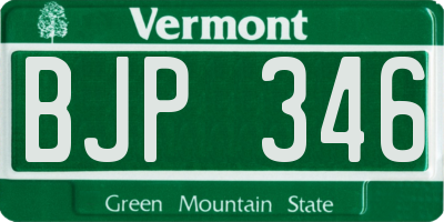 VT license plate BJP346