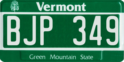 VT license plate BJP349